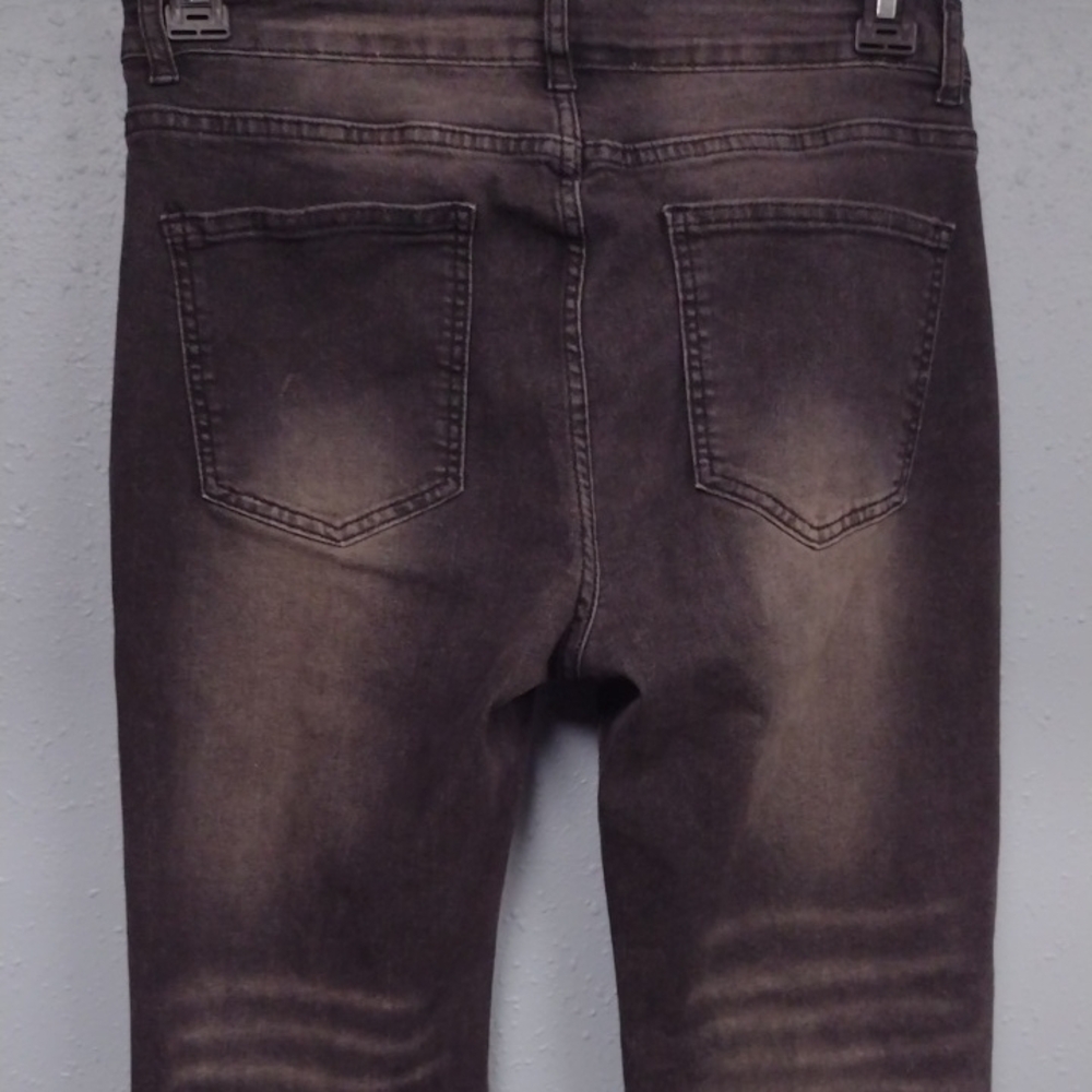 ROMWE Y2K Hippie style,Black Flare Jeans with Embroidery - Picture 6 of 14